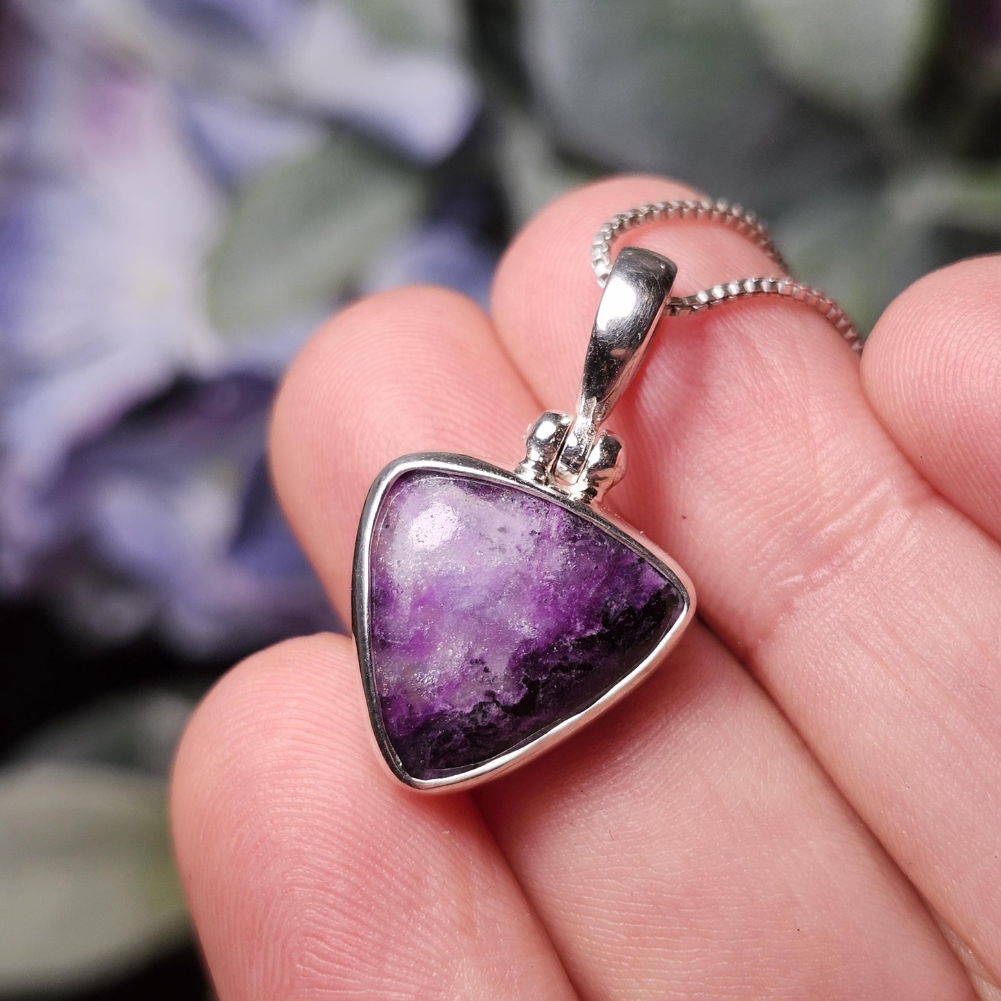 Gel Sugilite Pendant, Sterling Silver