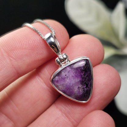 Gel Sugilite Pendant, Sterling Silver