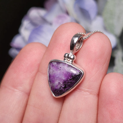 Gel Sugilite Pendant, Sterling Silver