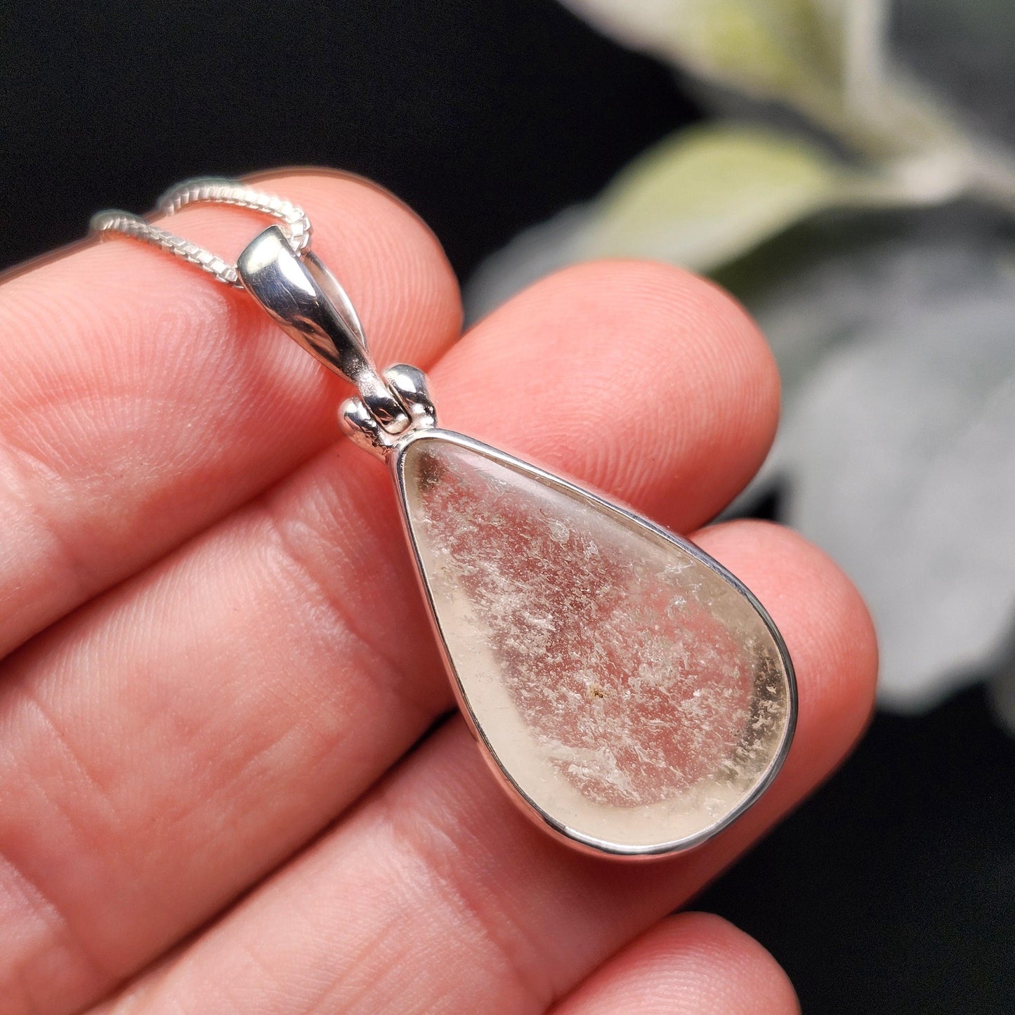 Libyan Desert Glass Pendant, Sterling Silver