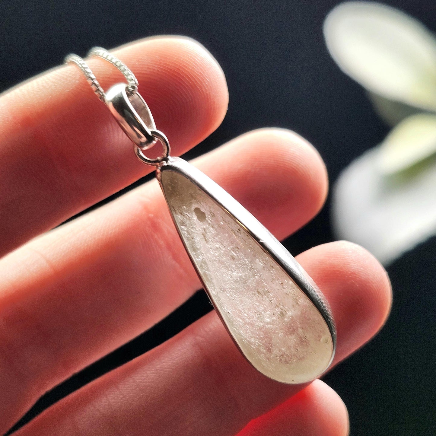 Libyan Desert Glass Pendant, Sterling Silver