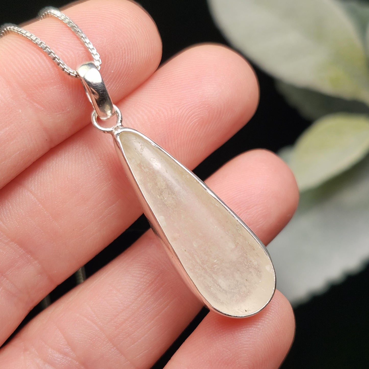 Libyan Desert Glass Pendant, Sterling Silver