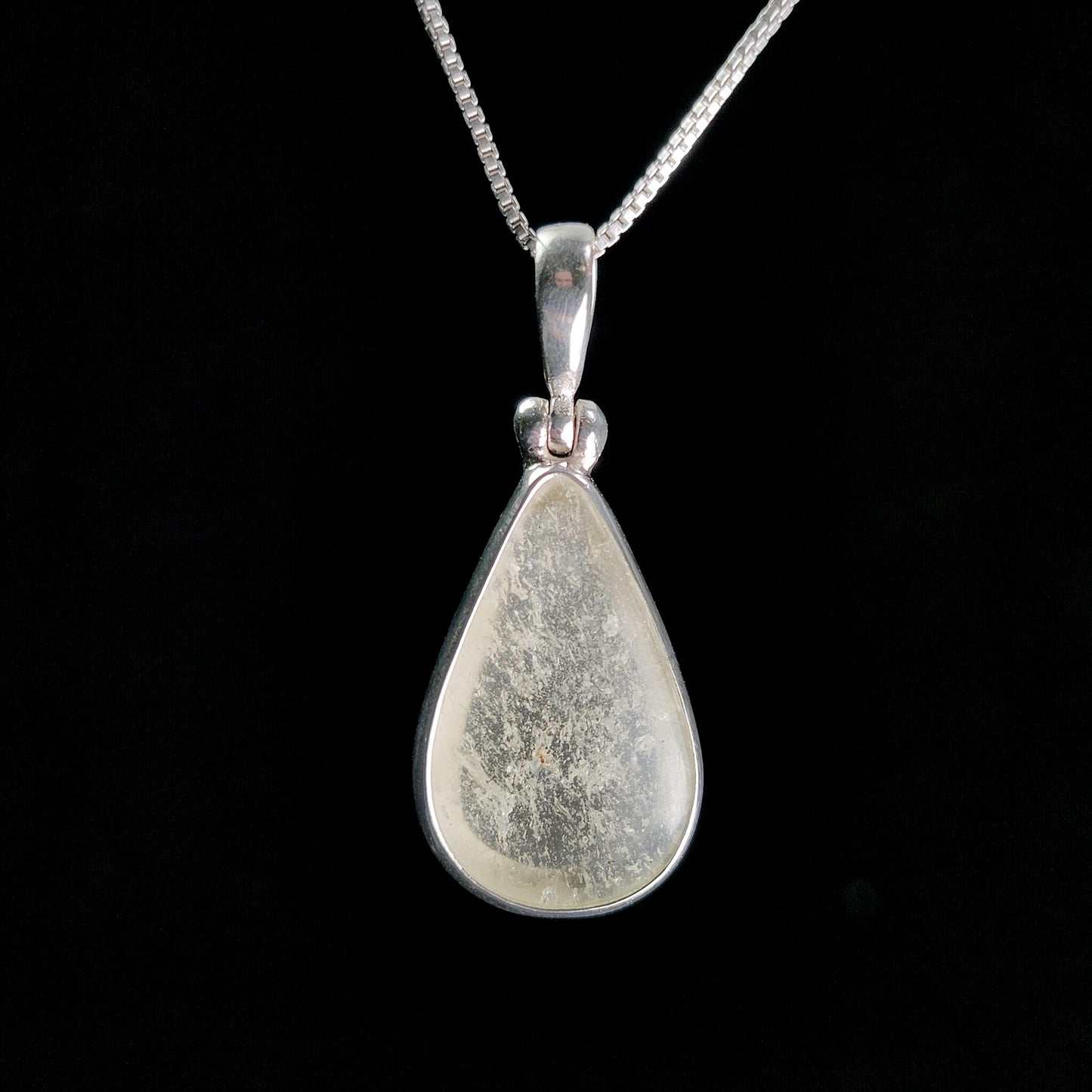Libyan Desert Glass Pendant, Sterling Silver