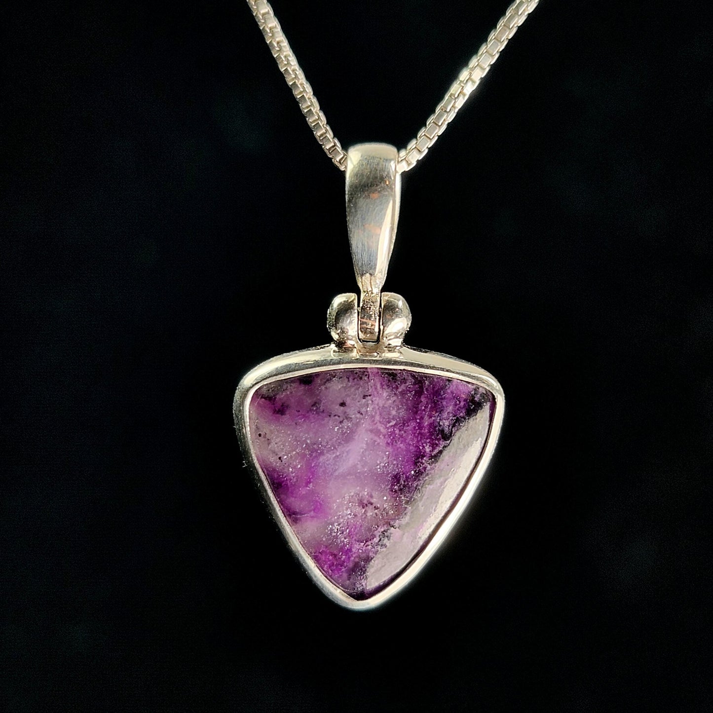 Gel Sugilite Pendant, Sterling Silver