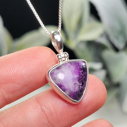 Gel Sugilite Pendant, Sterling Silver