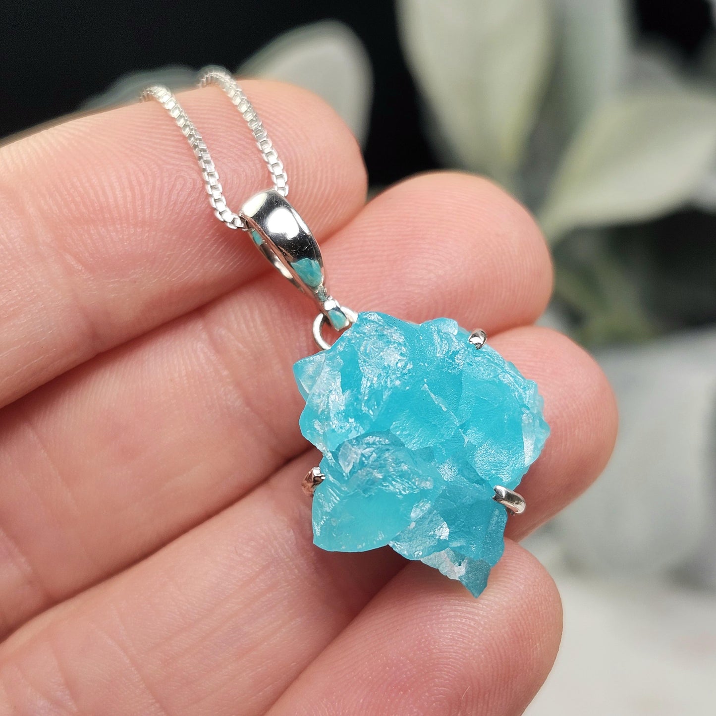 Smithsonite Crystal Pendant, Sterling Silver