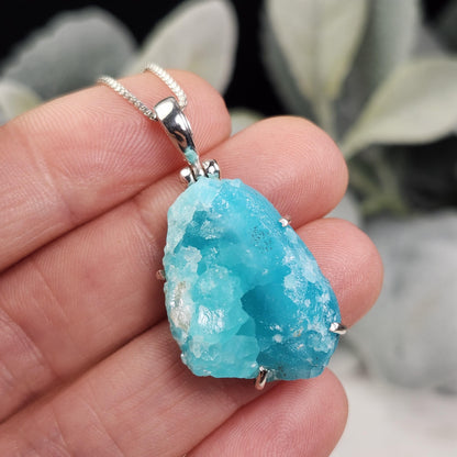 Smithsonite Crystal Pendant, Sterling Silver