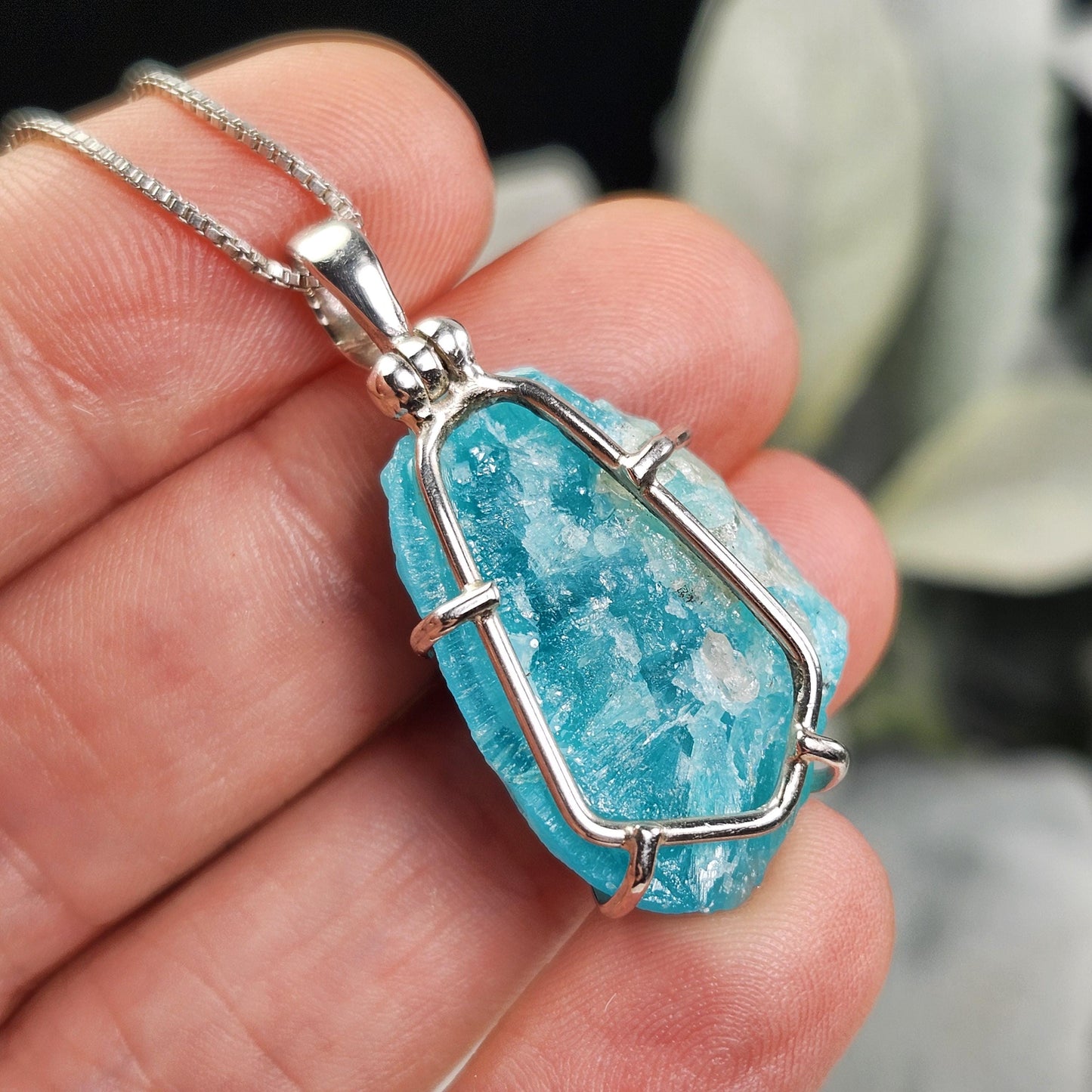 Smithsonite Crystal Pendant, Sterling Silver