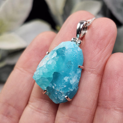 Smithsonite Crystal Pendant, Sterling Silver