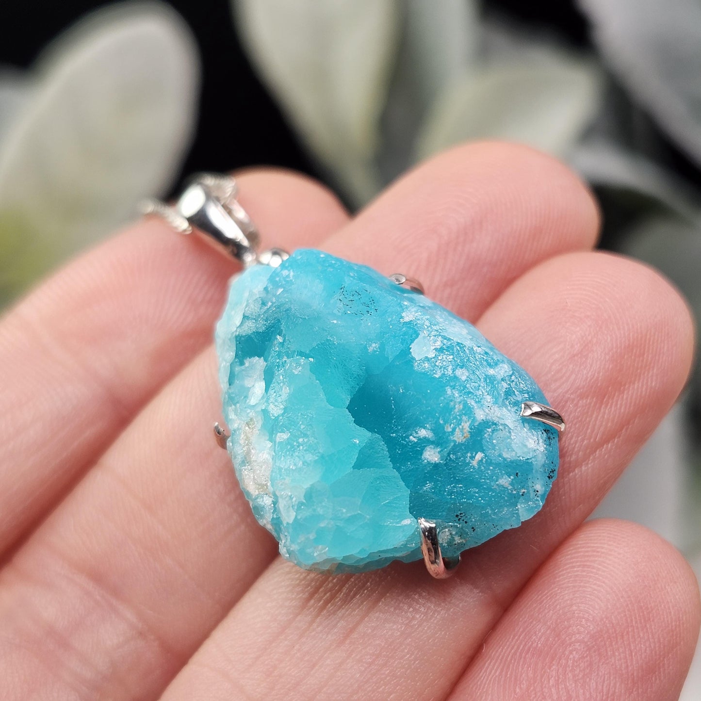 Smithsonite Crystal Pendant, Sterling Silver
