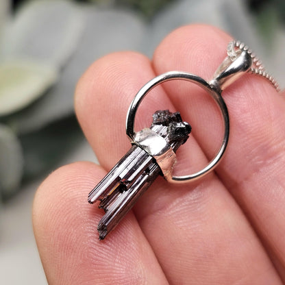 RARE Brookite Crystal Pendant, Sterling Silver