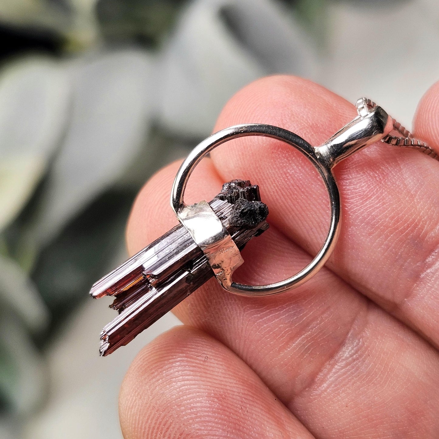 RARE Brookite Crystal Pendant, Sterling Silver