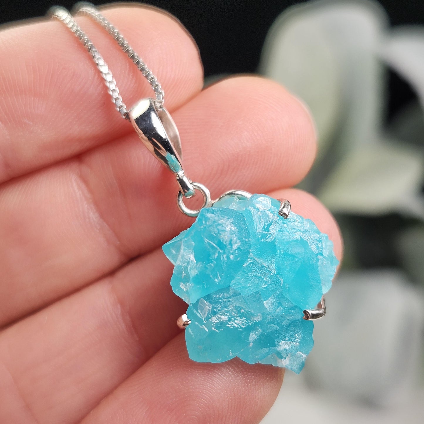 Smithsonite Crystal Pendant, Sterling Silver