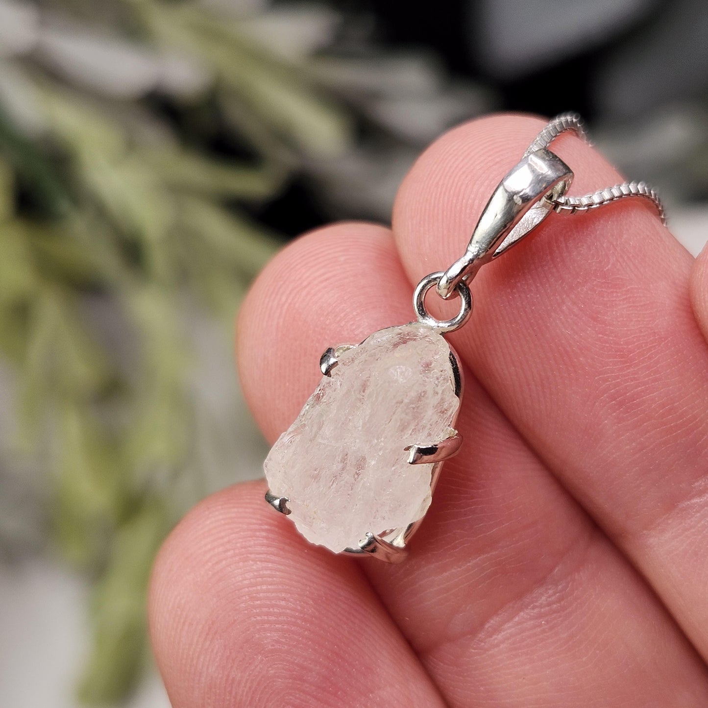 Terminated Phenacite Pendant, Sterling Silver