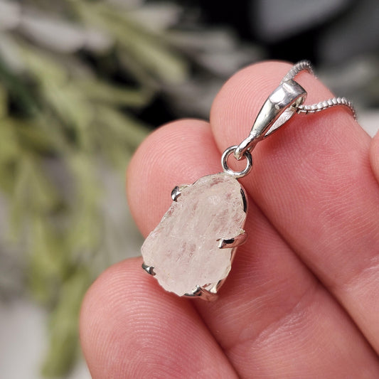 Terminated Phenacite Pendant, Sterling Silver
