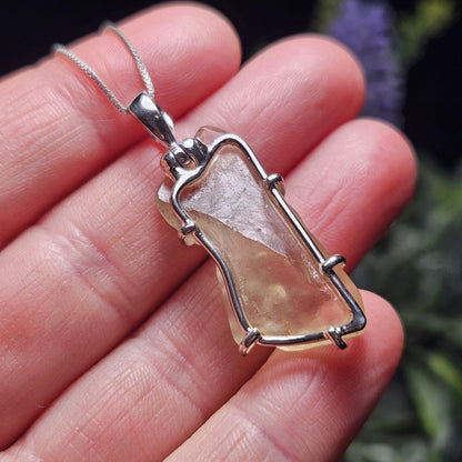 Libyan Desert Glass Pendant, Sterling Silver