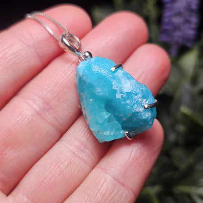Smithsonite Crystal Pendant, Sterling Silver