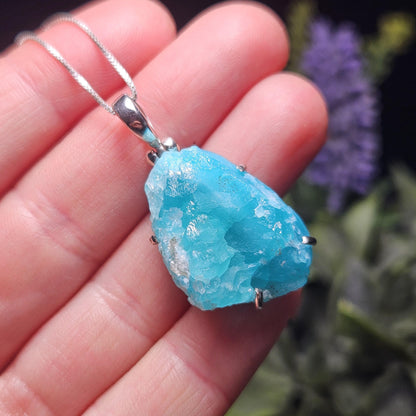 Smithsonite Crystal Pendant, Sterling Silver