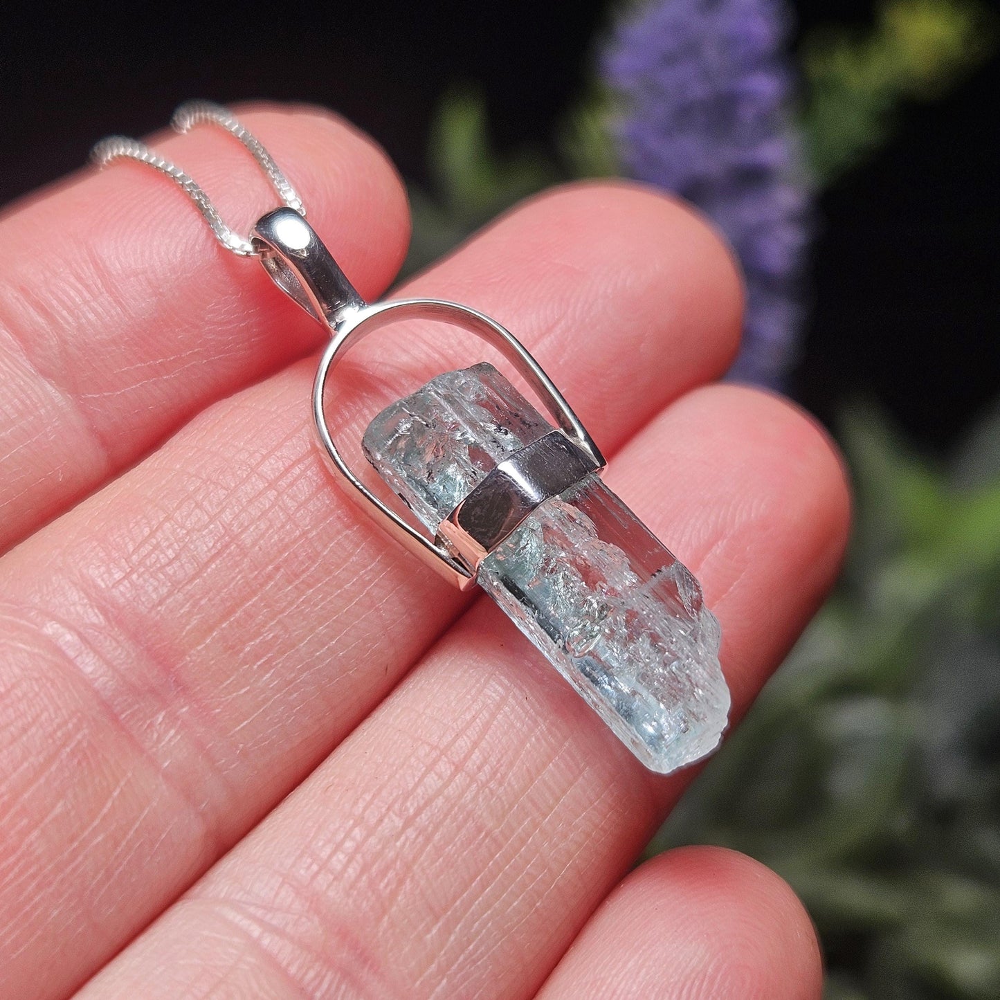 Aquamarine Crystal Necklace