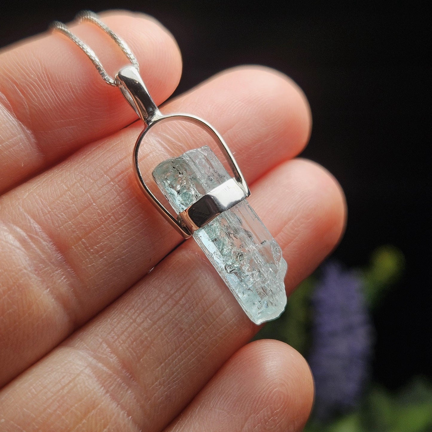Aquamarine Crystal Necklace
