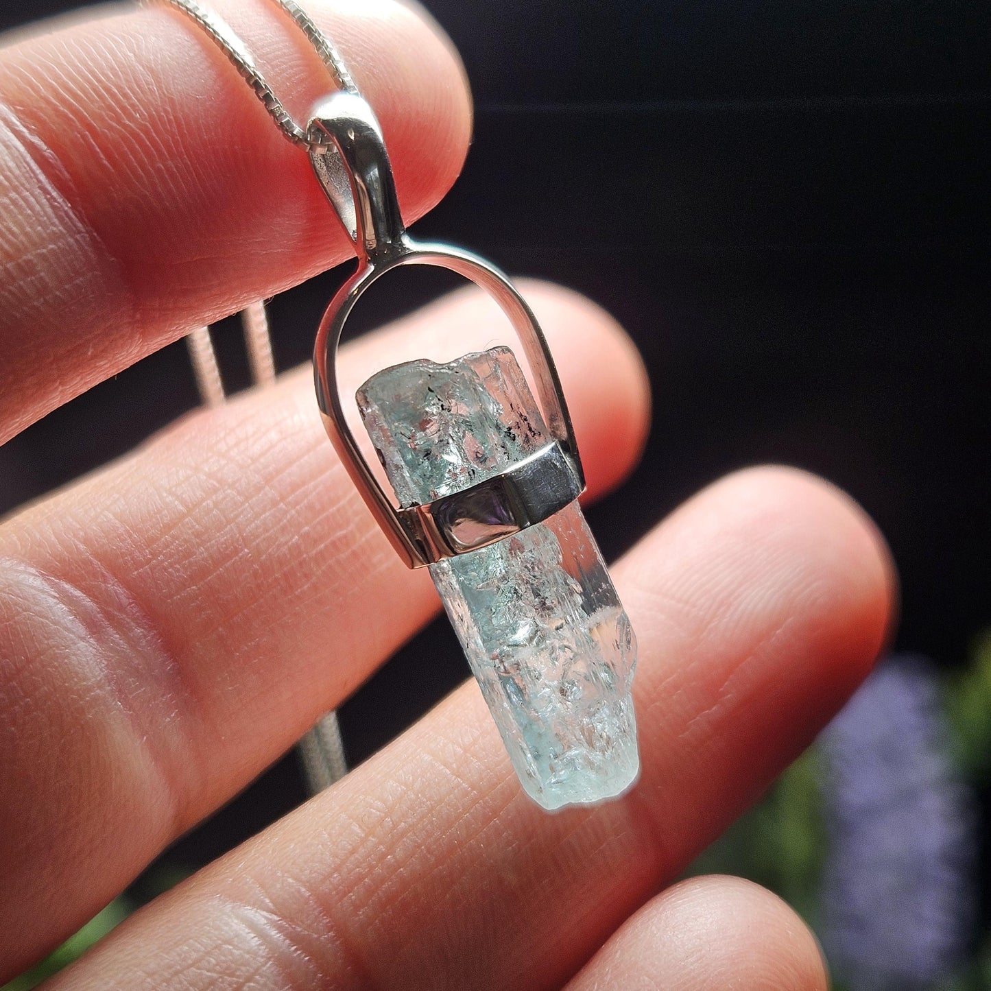 Aquamarine Crystal Necklace