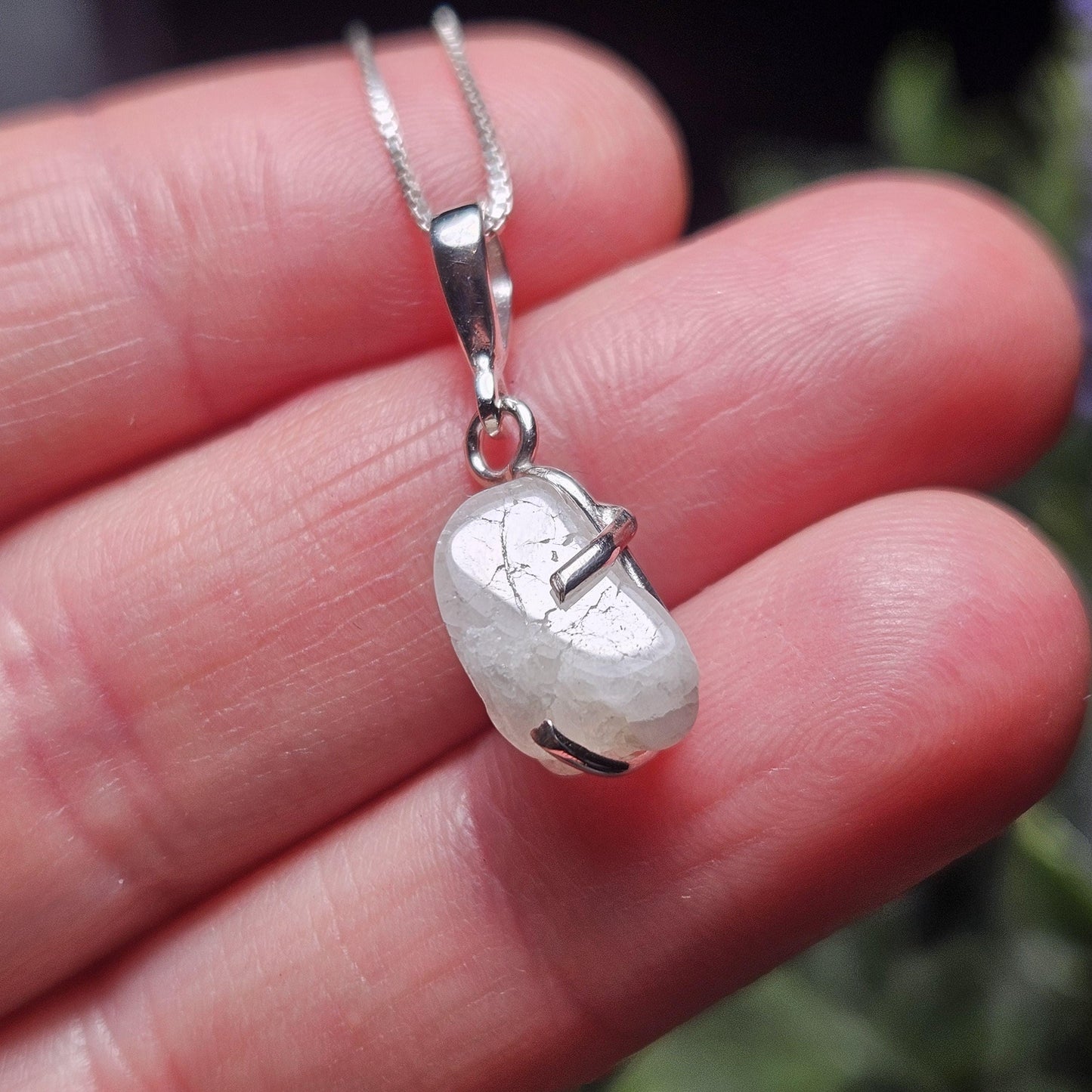 Polished Phenacite Pendant, Sterling Silver
