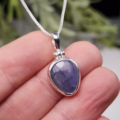 Polished Tanzanite Pendant, Sterling Silver
