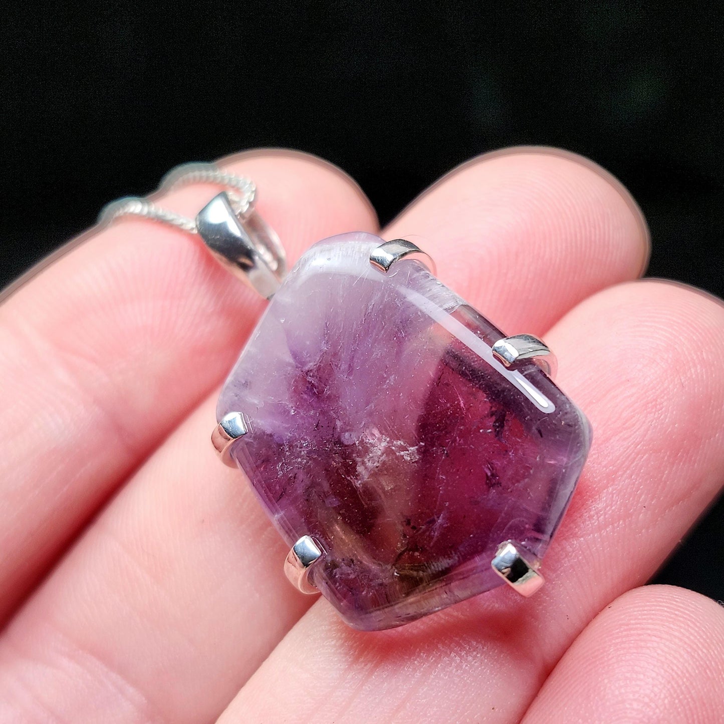 Auralite 23 Crystal Pendant, Sterling Silver
