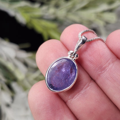 Polished Tanzanite Pendant, Sterling Silver