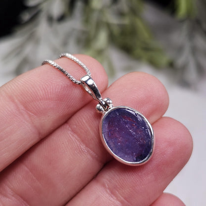Polished Tanzanite Pendant, Sterling Silver