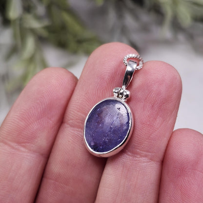 Polished Tanzanite Pendant, Sterling Silver