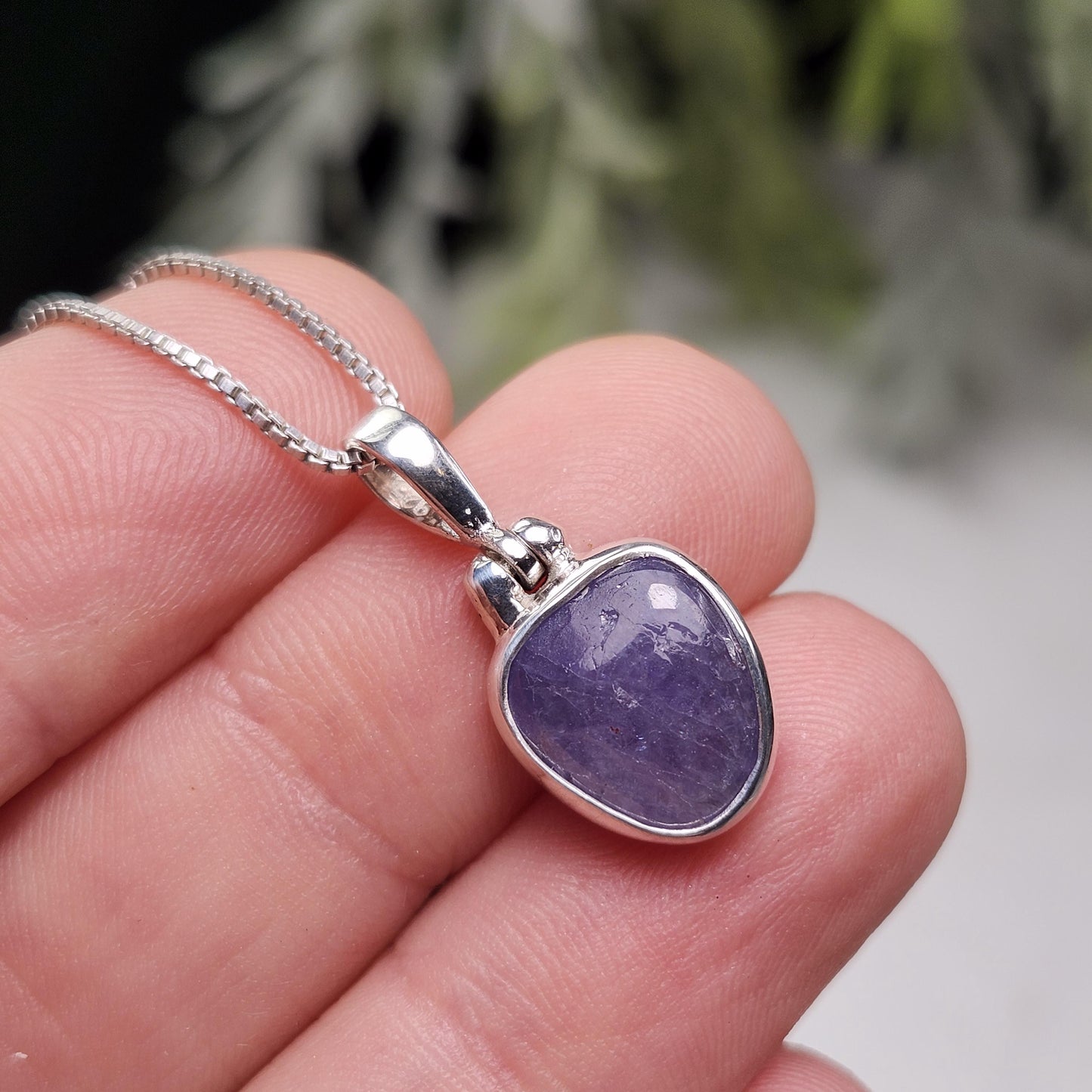 Polished Tanzanite Pendant, Sterling Silver