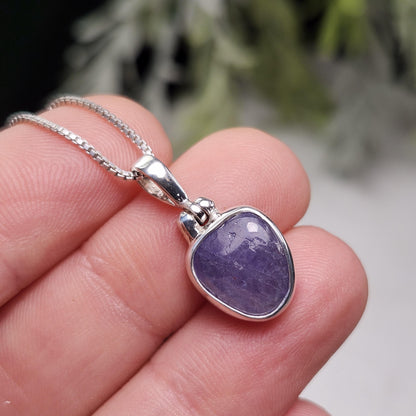 Polished Tanzanite Pendant, Sterling Silver