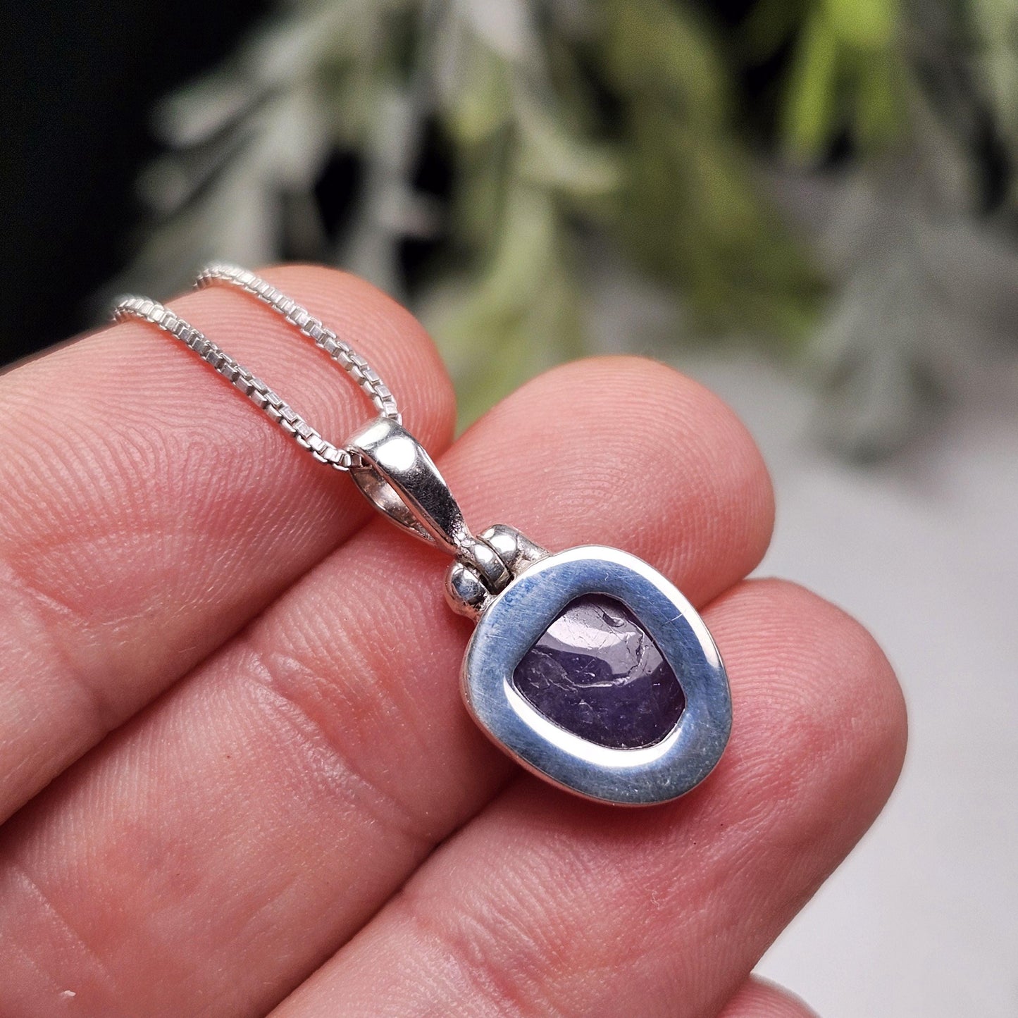 Polished Tanzanite Pendant, Sterling Silver