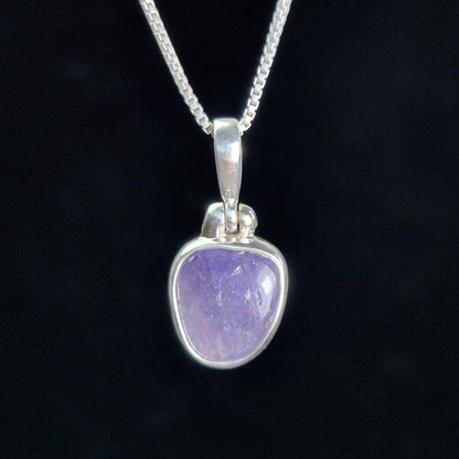 Polished Tanzanite Pendant, Sterling Silver