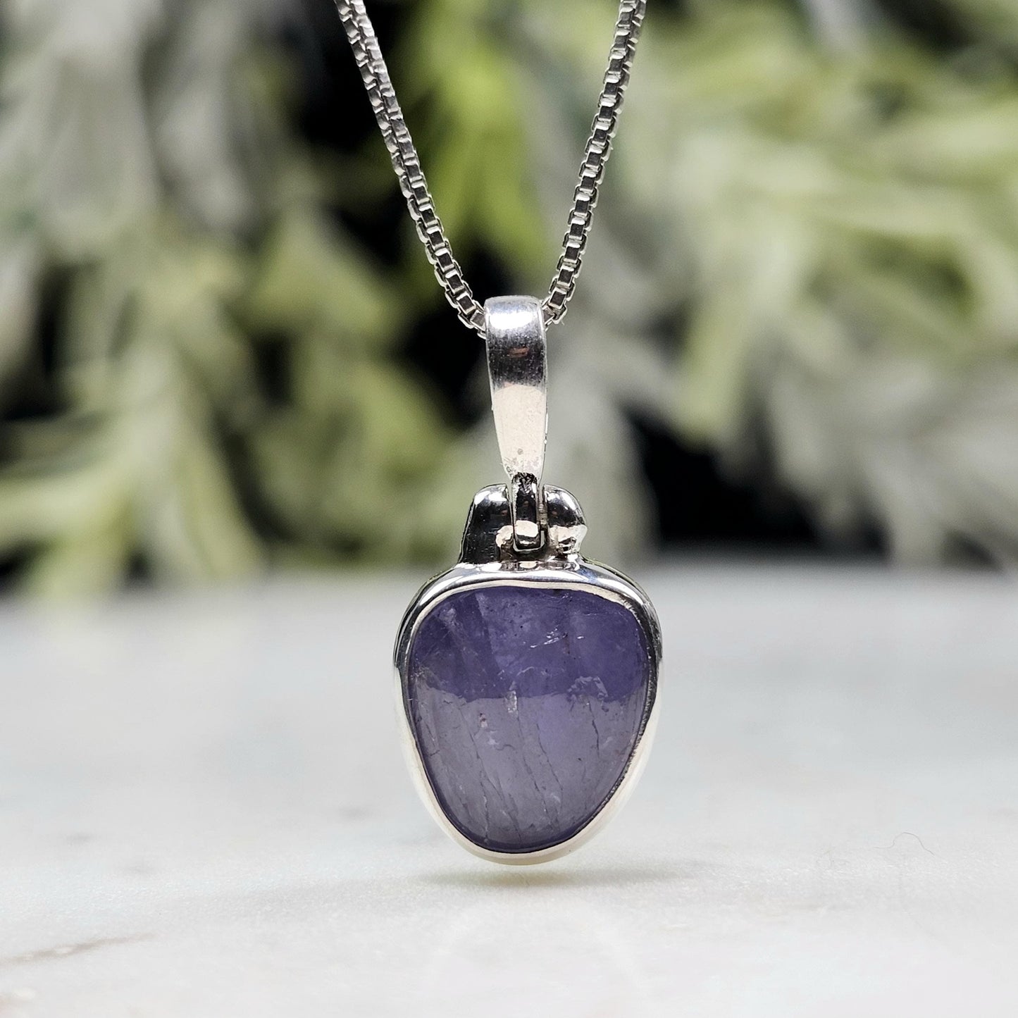 Polished Tanzanite Pendant, Sterling Silver