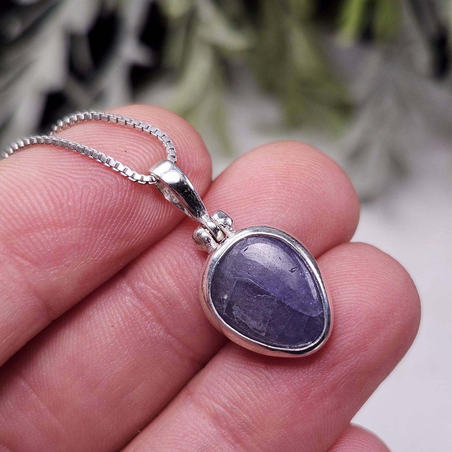 Polished Tanzanite Pendant, Sterling Silver