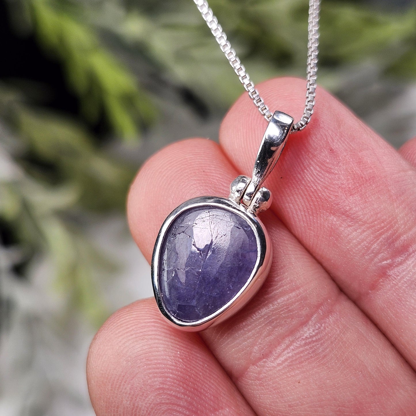 Polished Tanzanite Pendant, Sterling Silver