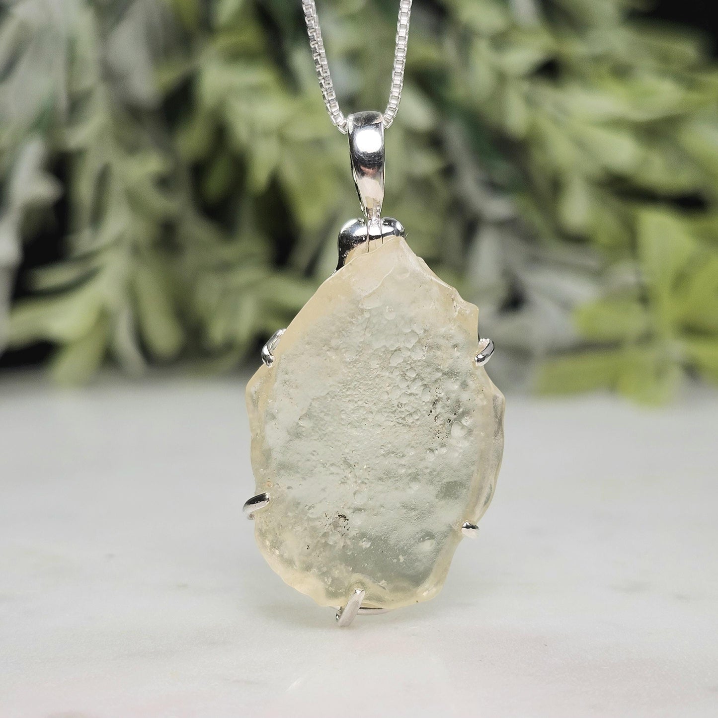 Libyan Desert Glass Pendant, Sterling Silver