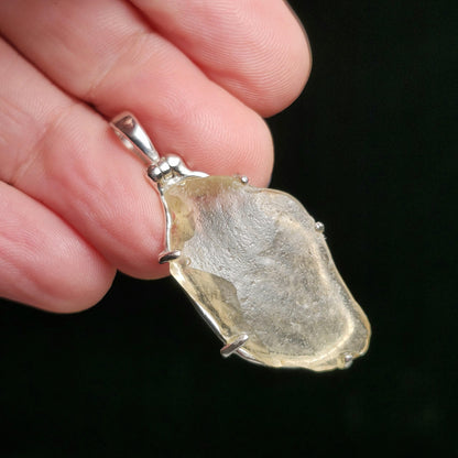 Libyan Desert Glass Pendant, Sterling Silver