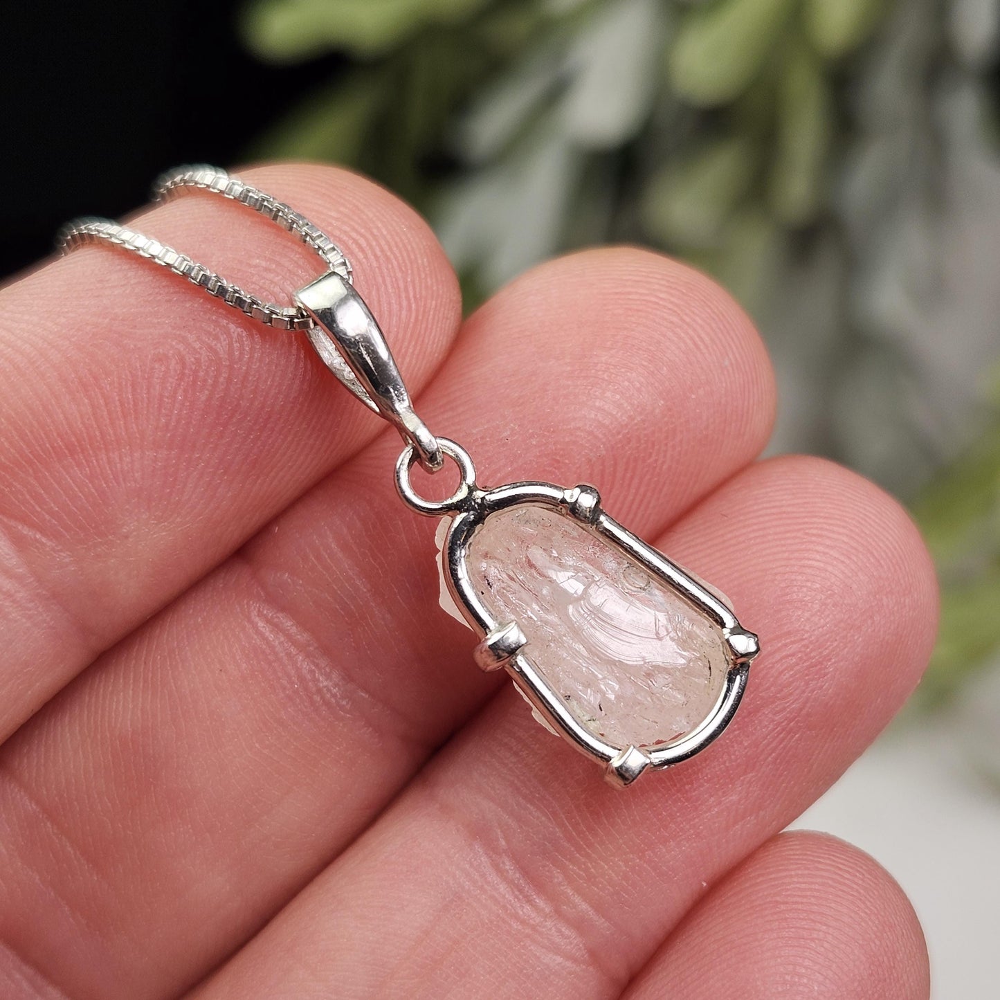 Terminated Phenacite Pendant, Sterling Silver