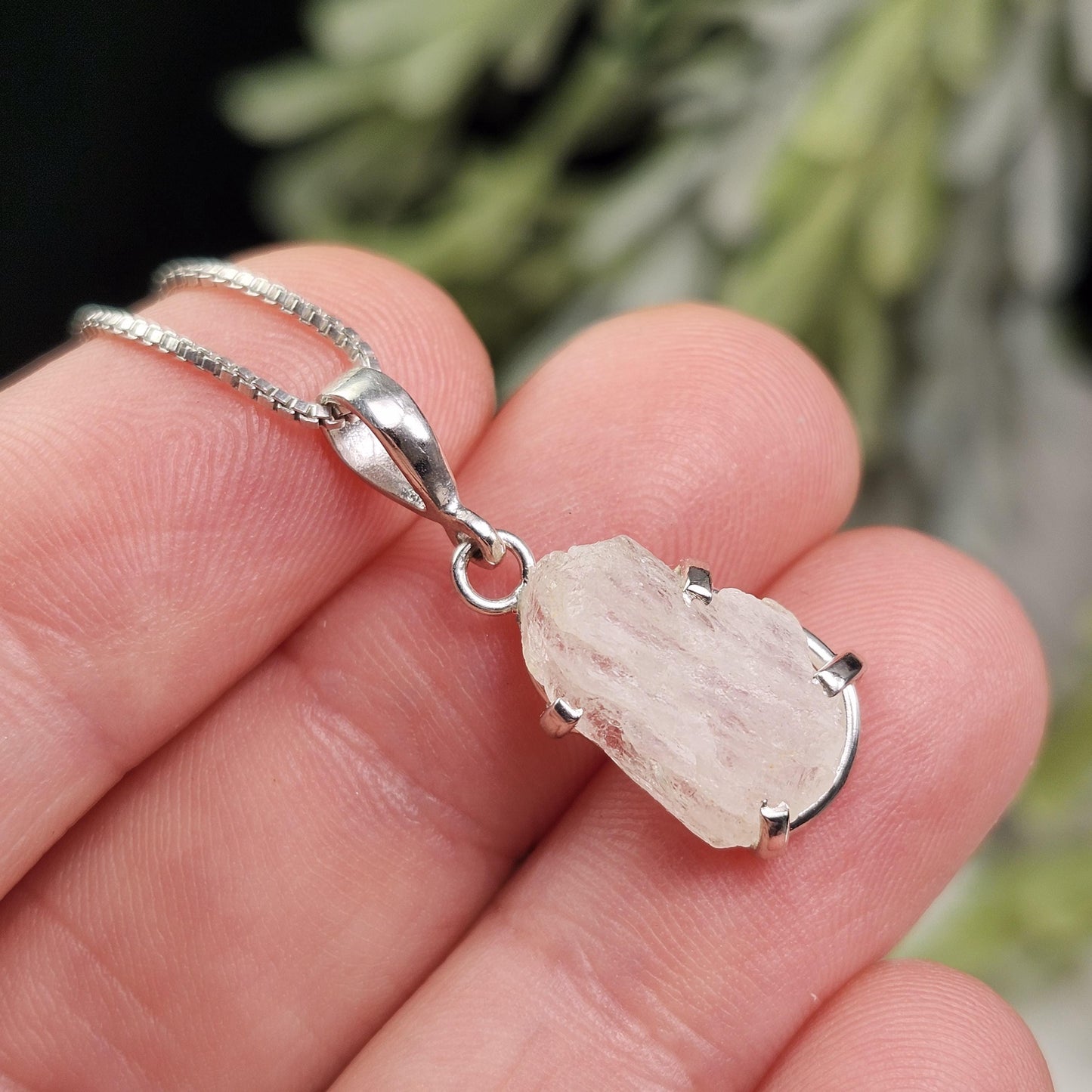 Terminated Phenacite Pendant, Sterling Silver