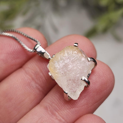 Golden Phenacite Pendant, Sterling Silver