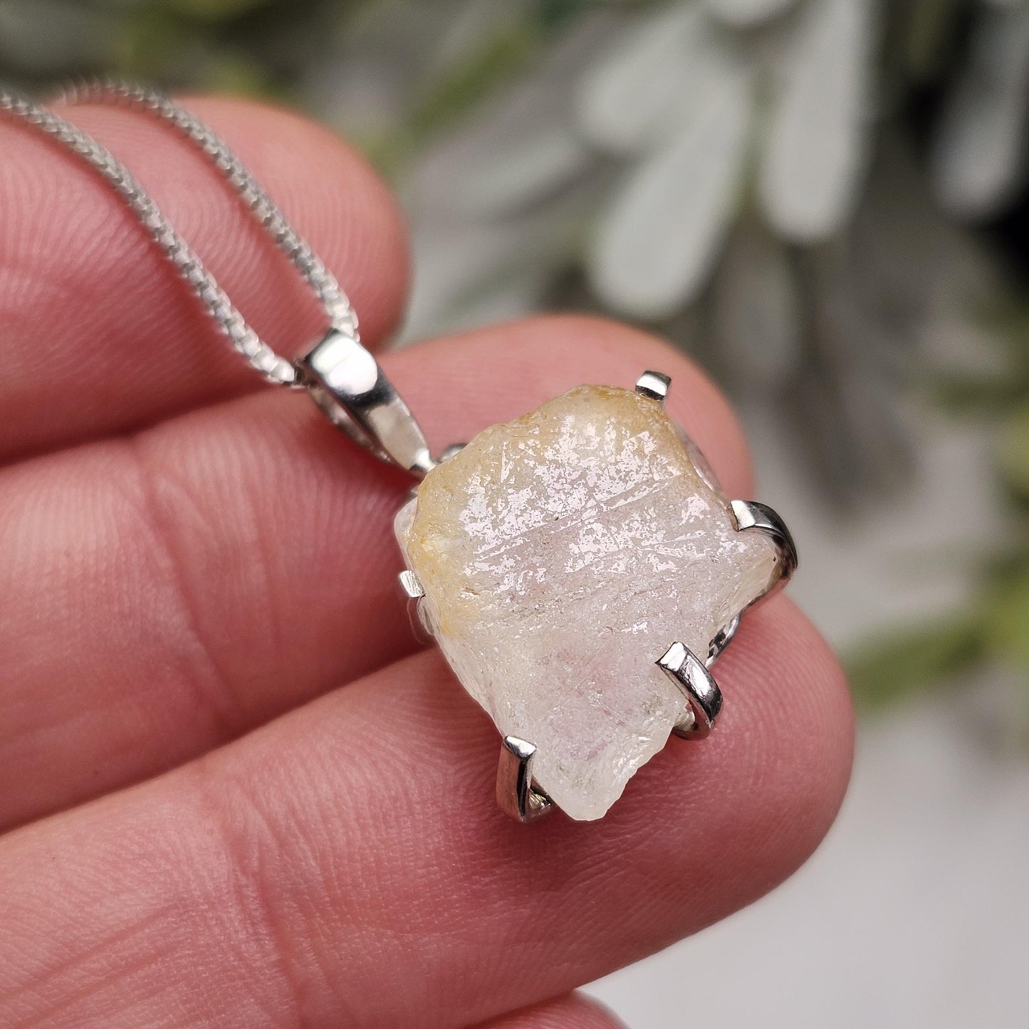 Golden Phenacite Pendant, Sterling Silver