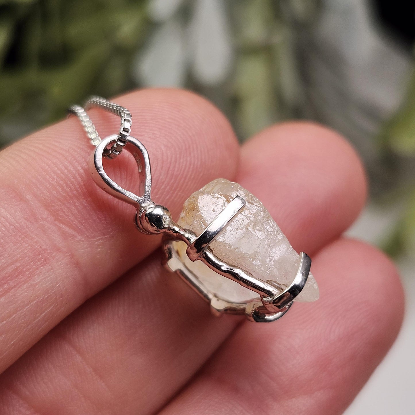 Golden Phenacite Pendant, Sterling Silver