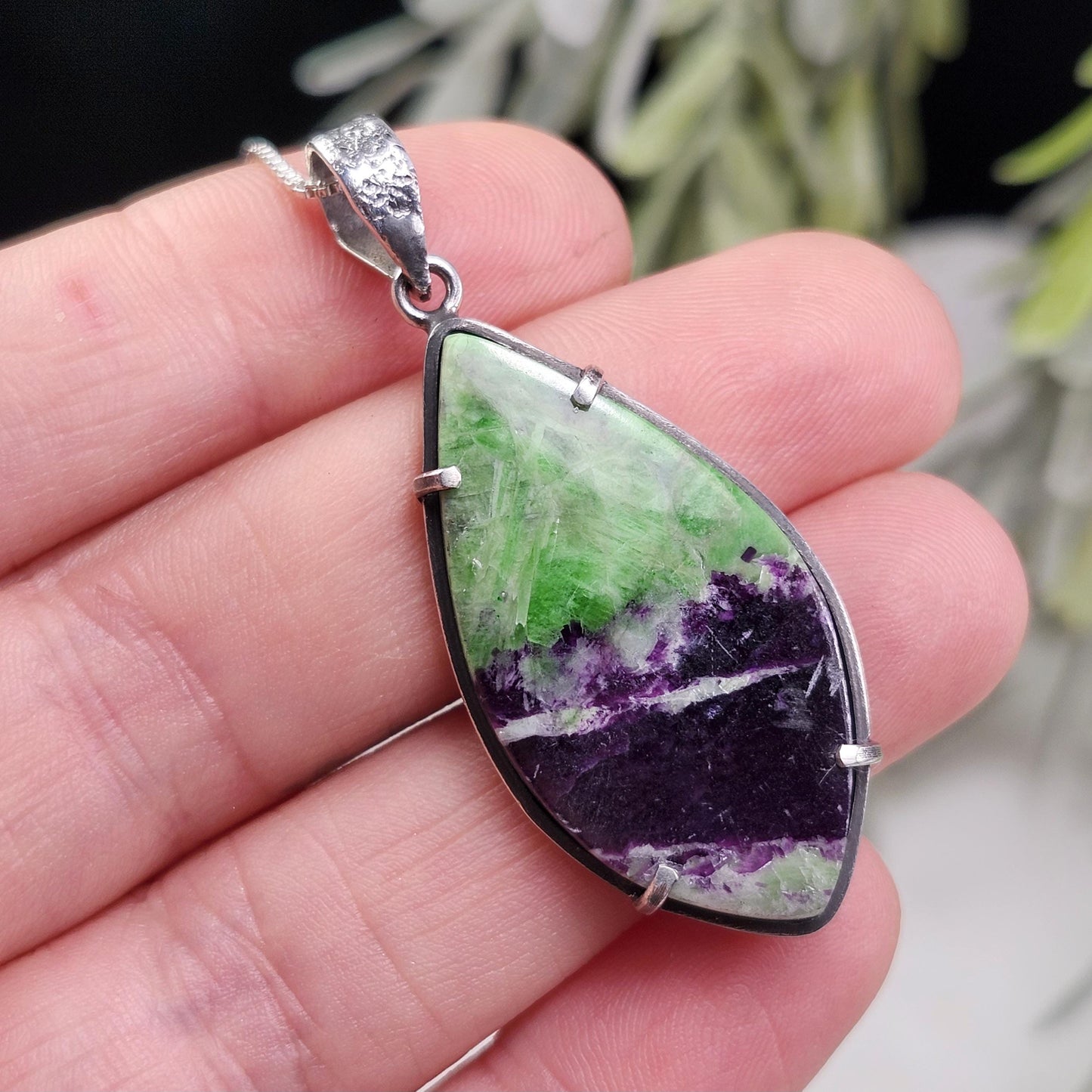 Kammererite Pendant, Sterling Silver