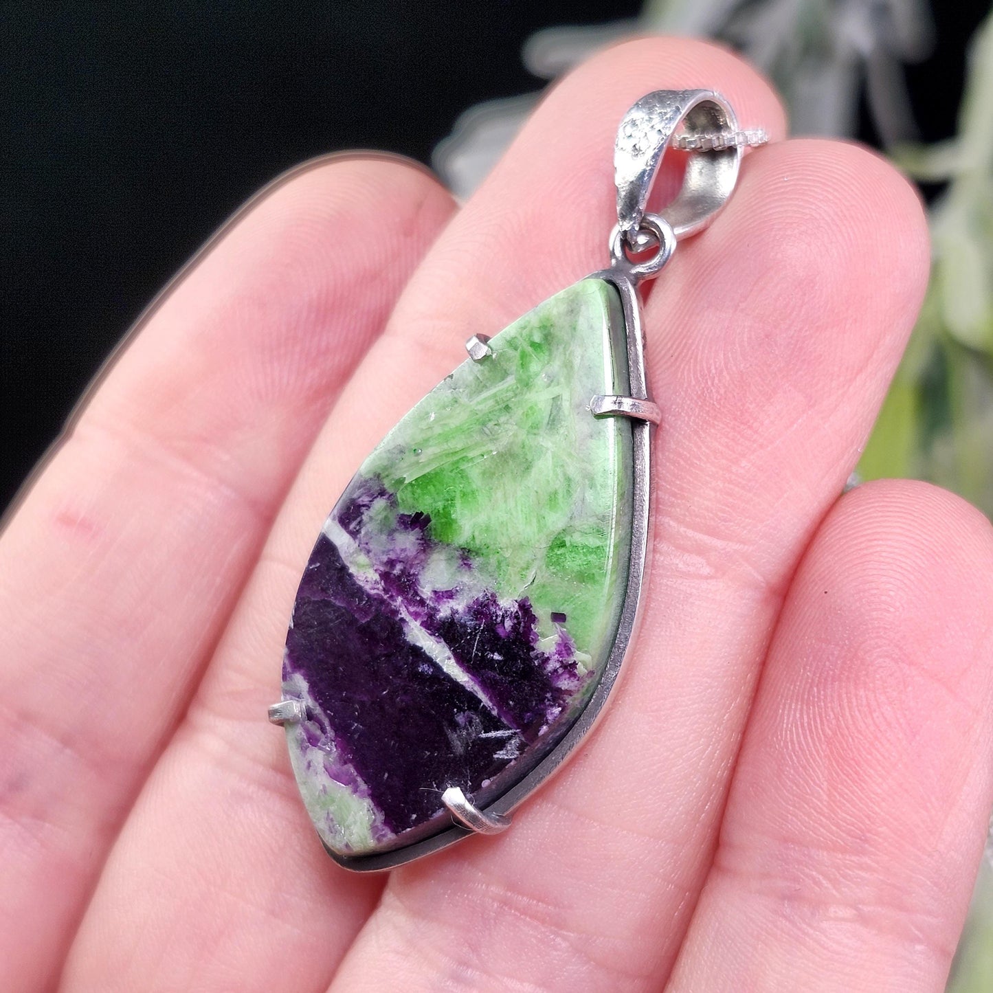 Kammererite Pendant, Sterling Silver