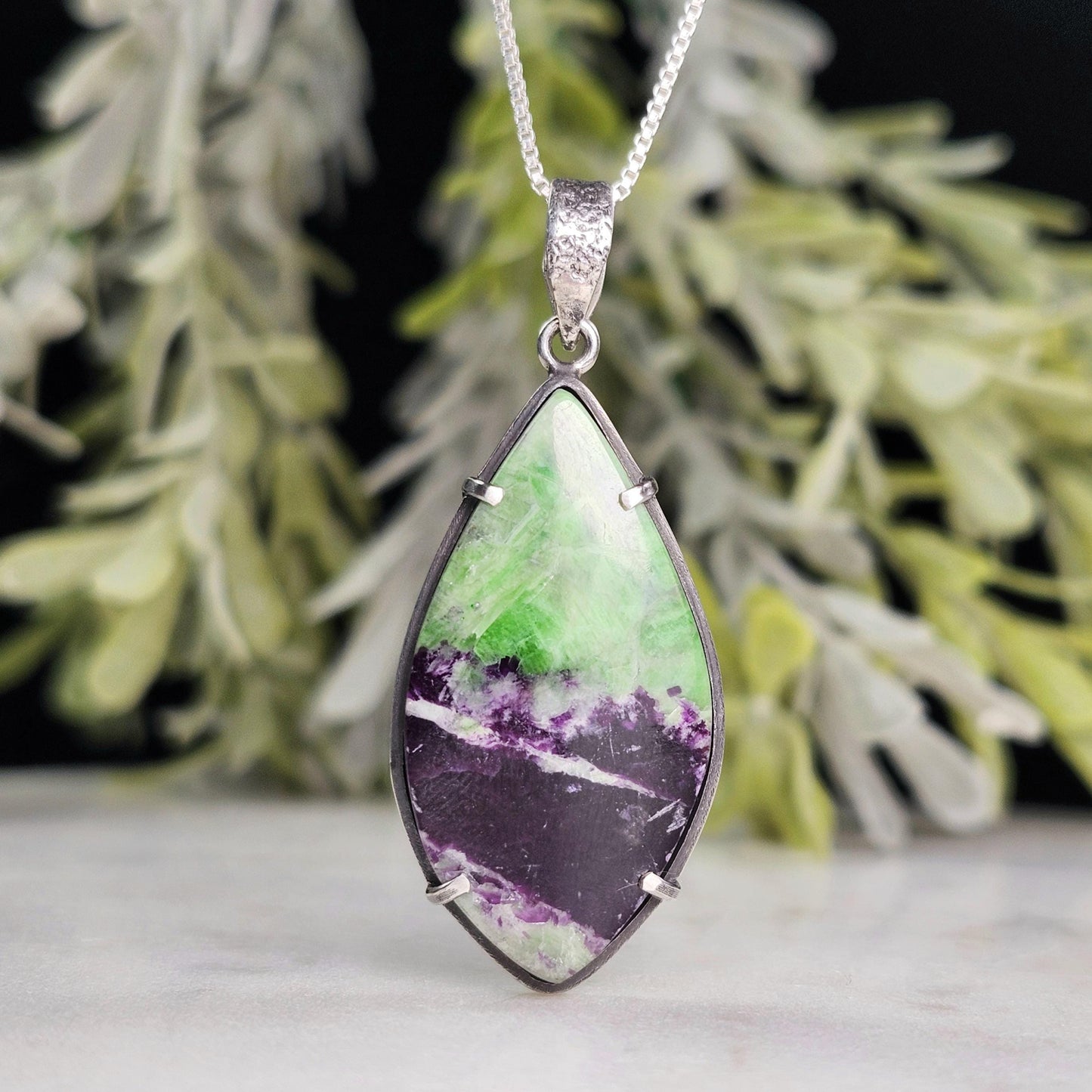 Kammererite Pendant, Sterling Silver