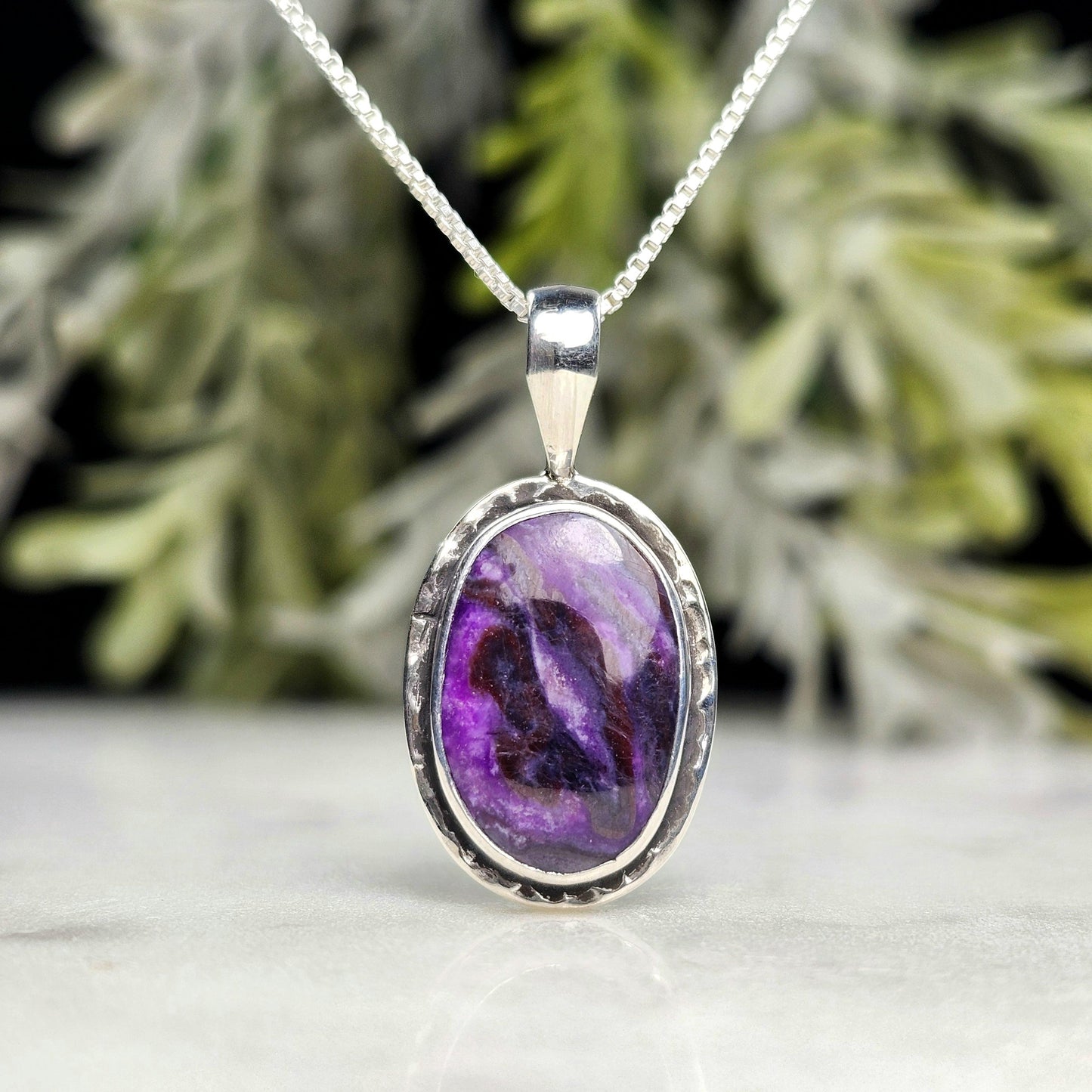 Sugilite Pendant, Sterling Silver