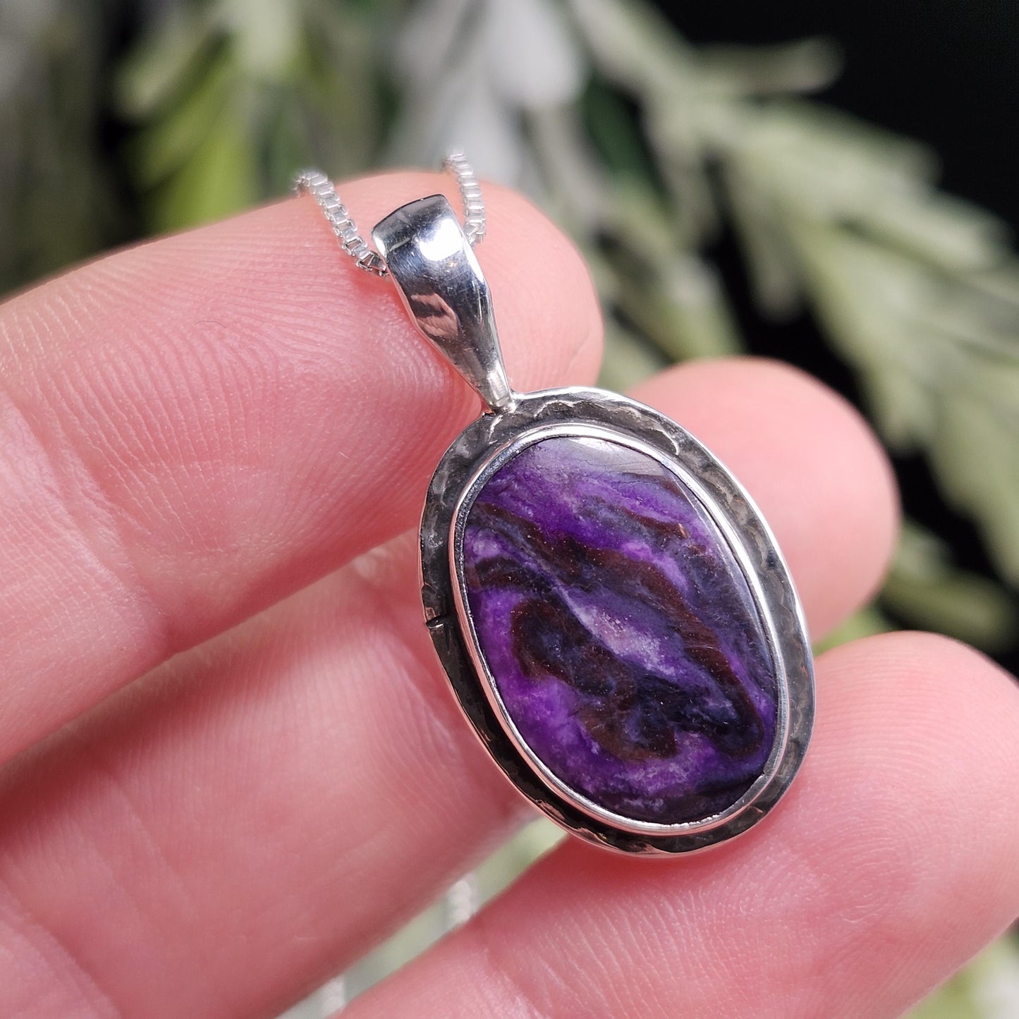 Sugilite Pendant, Sterling Silver